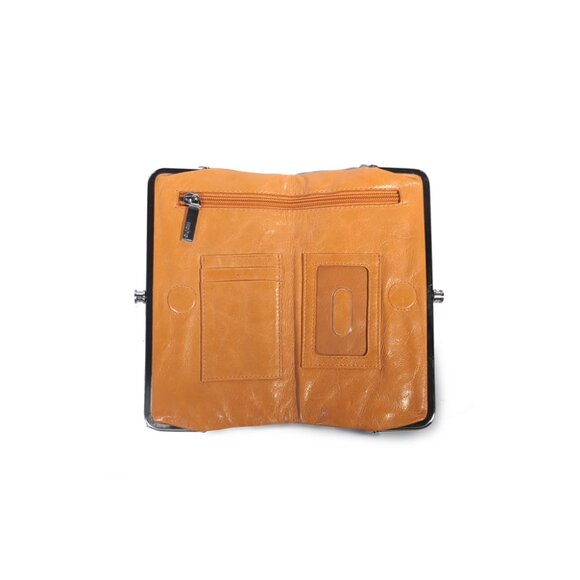 HOBO Lauren 10th Birthday Magnetic Fold & Ball Clasp Close Wallet - Orange - Picture 2 of 7